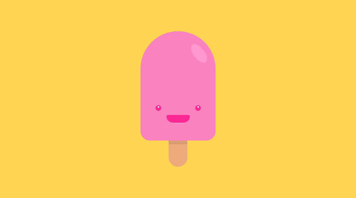 An illustration of a pink popsicle.